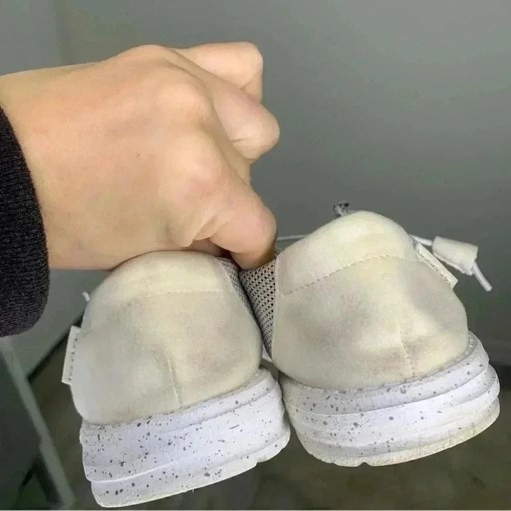 Hey Dude Wendy Sox stone white Sz 8 Euc - Picture 6 of 13